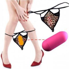 Leopard Grain Underwear Remote control vibrating t-back-product of delhisextoystore